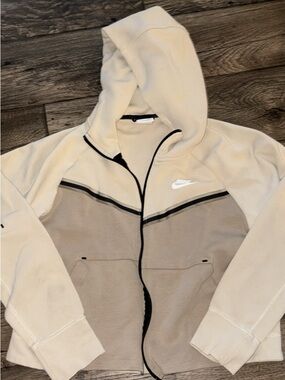 Nike Tan Beige Hoodie with Black Trim